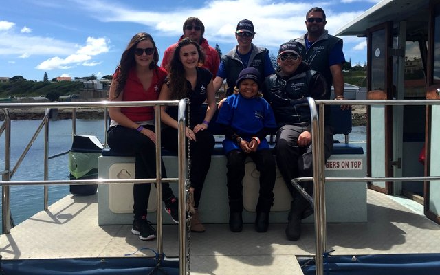 Rocco (front, 3rd from right) with some Sea Star Lodge staff members and crew members of the whale watching boat, Ivanhoe